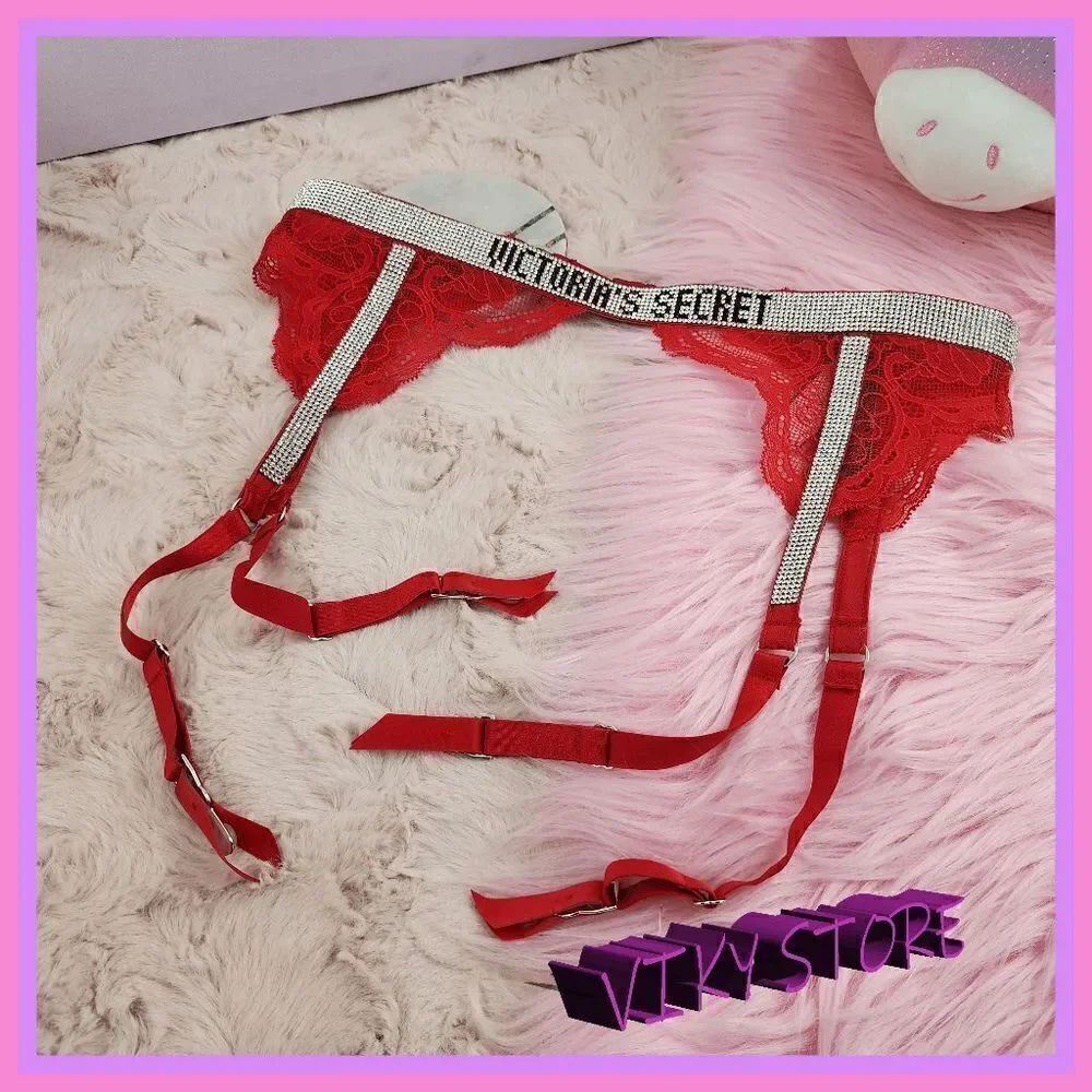NWT Sensual Sparkle: VS Crystals Logo Garter NWT